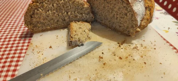 Pane Integrale Fatto Casa Fette Foto Alta Qualità — Foto Stock