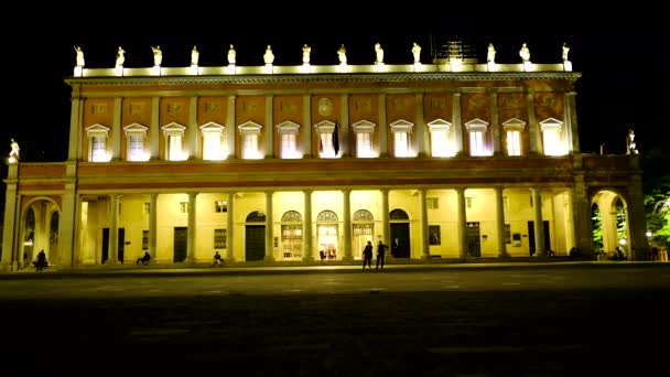 Romolo Valli Municipal Theater Victory Square Reggio Emilia Italië — Stockvideo