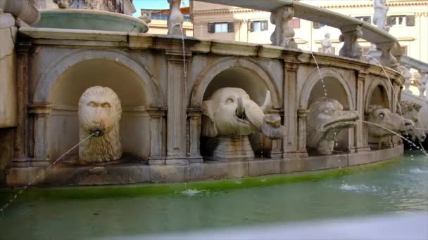 Oude Pretoria Fontein Palermo Italië — Stockvideo