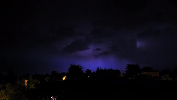Tempestade Relâmpago Sobre Aldeia Emilia Itália — Vídeo de Stock