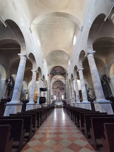 Nave Central Basílica San Próspero Reggio Emilia Italia Foto Alta — Foto de Stock