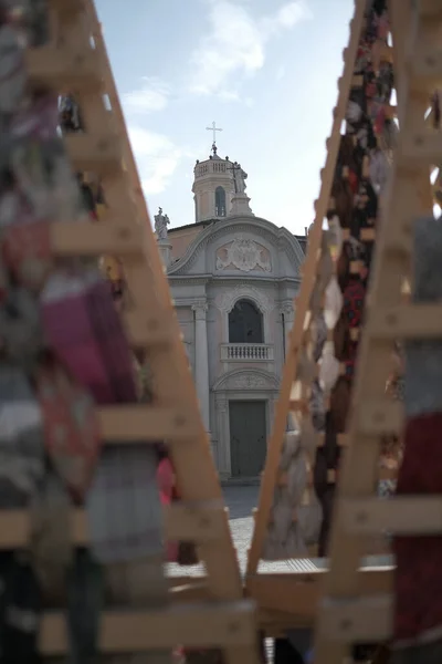 Gebouw Van Kerk Van Christus Gezien Van Achter Kraampjes Van — Stockfoto