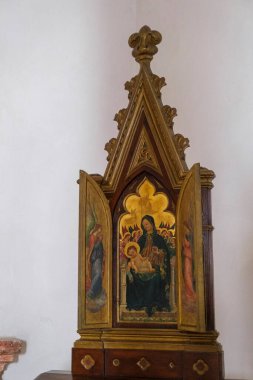 Langhirano, Parma, İtalya 'daki Torrechiara Kalesi' nde İsa 'nın Doğumu Üçlemesi. Yüksek kalite fotoğraf