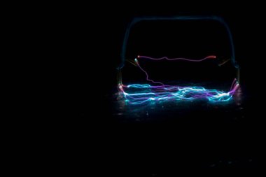 Yıldırım teaser 'ın elektrik akımları. Yüksek kalite fotoğraf