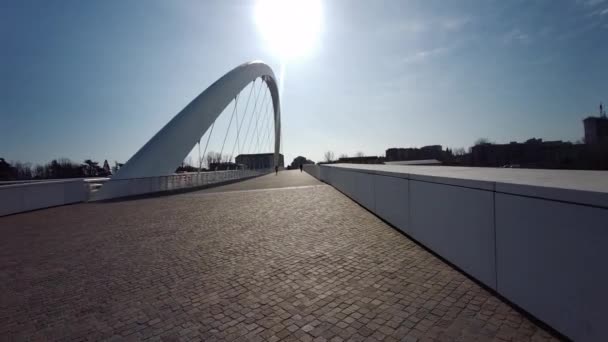 Ponte Meier Sobre Rio Tanaro Alessandria Itália — Vídeo de Stock