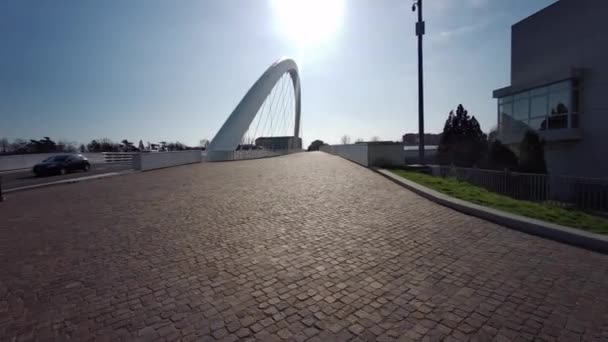 Ponte Meier Sobre Rio Tanaro Alessandria Itália — Vídeo de Stock