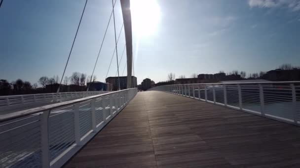 Ponte Meier Sobre Rio Tanaro Alessandria Itália — Vídeo de Stock