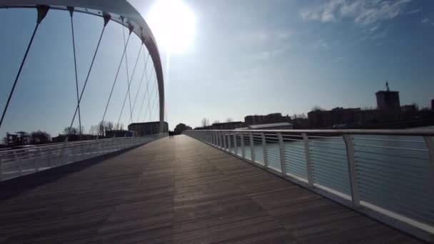 Γέφυρα Meier Πάνω Από Τον Ποταμό Tanaro Στην Alessandria Ιταλία — Αρχείο Βίντεο