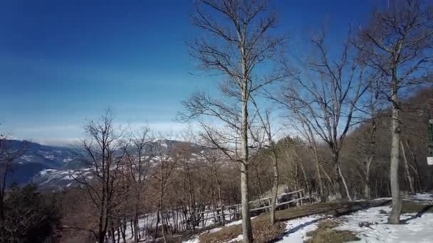 Vista Panorámica Desde Aparcamiento Piedra Bismantova Reggio Emilia Castelnovo Monti — Vídeos de Stock