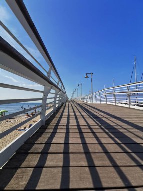 Riccione Italya 'daki sahil yolunda. Yüksek kalite fotoğraf
