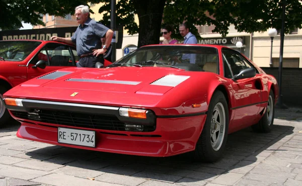 Bibbiano Reggio Emilia Italy 2015 Free Rally Vintage Cars Town — Stock Photo, Image