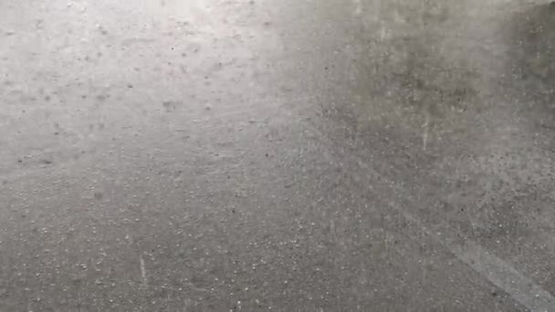 Tormenta violenta de lluvia y hielo — Vídeos de Stock