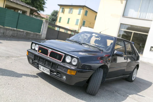 Bibbiano Reggio Emilia Itália 2015 Rali Grátis Carros Antigos Praça — Fotografia de Stock