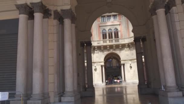 Piazza Del Mercato Coperta Con Cupola Ferro Pavia — Video Stock
