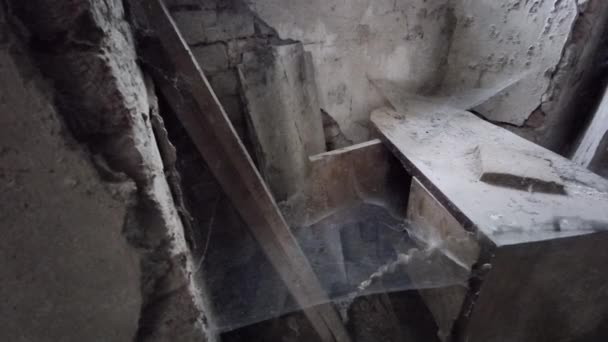 Gran Telaraña Casa Abandonada — Vídeos de Stock