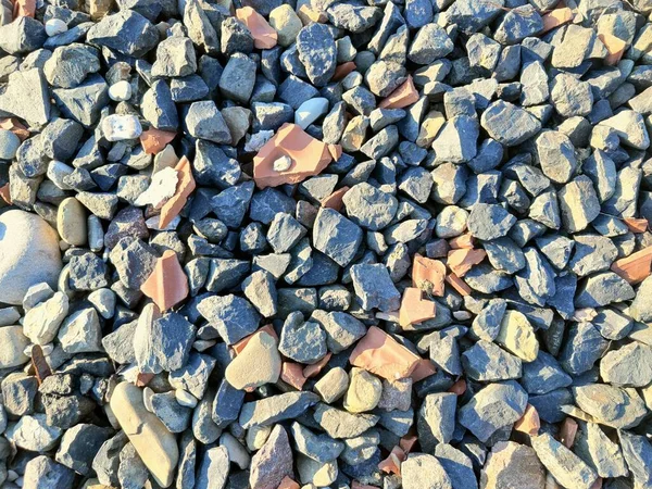 Grober Weißer Schotter Für Den Boden Der Bahngleise Hochwertiges Foto — Stockfoto