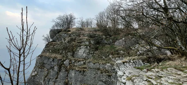 Bismantova Reggio Emilia Panorámás Felülről Naplementével Kiváló Minőségű Fénykép — Stock Fotó