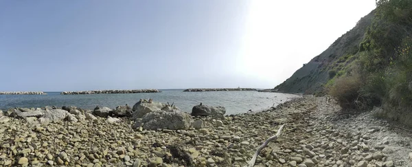 Cattolica Rimini Panoramisch Strand Met Weinig Verkeer Met Kaap Bocht — Stockfoto