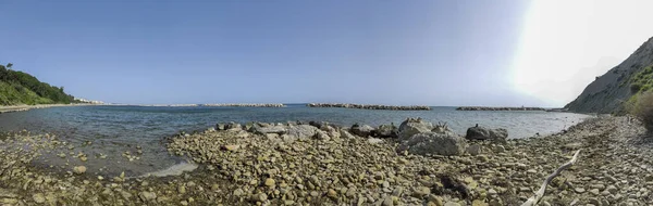 Cattolica Rimini Praia Panorâmica Com Pouco Tráfego Com Promontório Curva — Fotografia de Stock