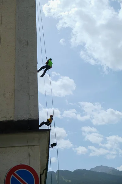 Bardonecchia Torino Sant Ippolito Falu Védőszentjének Lakomája Kiváló Minőségű Fénykép — Stock Fotó