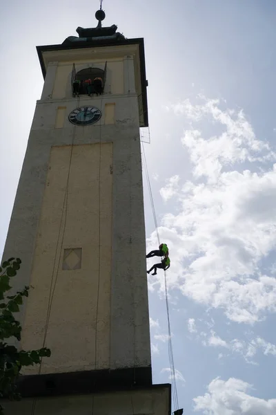 Bardonecchia Turin Fest För Skyddshelgonet Byn Sant Ippolito Högkvalitativt Foto — Stockfoto