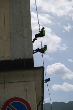 Bardonecchia Torino, Sant 'Ippolito köyünün koruyucu azizinin ziyafeti. Yüksek kalite fotoğraf