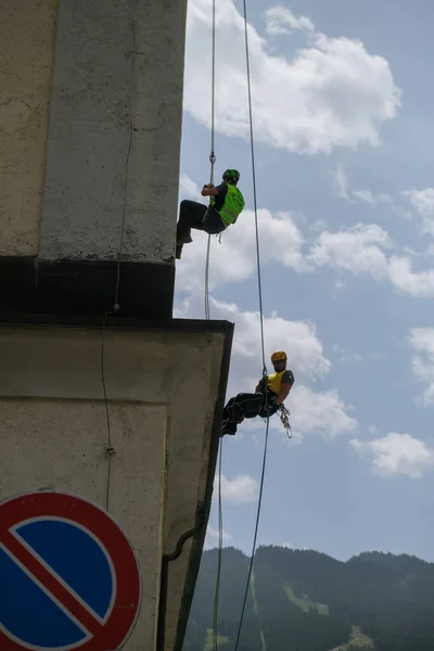 Bardonecchia Torino Sant Ippolito Falu Védőszentjének Lakomája Kiváló Minőségű Fénykép — Stock Fotó