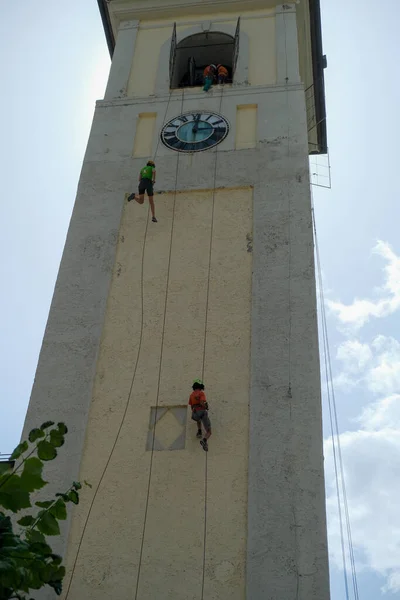 Bardonecchia Turin Fest För Skyddshelgonet Byn Sant Ippolito Högkvalitativt Foto — Stockfoto