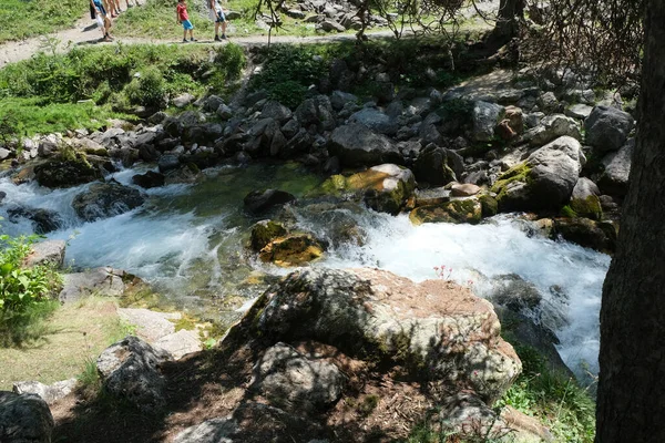 Blick Auf Die Brücke Über Den Rio Valle Enge Langzeitbelichtung — Stockfoto