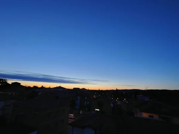 Hermoso Atardecer Sobre Pequeño País Bibbiano Reggio Emilia Foto Alta —  Fotos de Stock