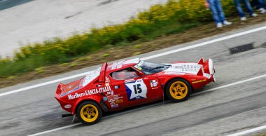 San Marino: 2010 09 01 Rally ücretsiz etkinlik Iconic Red Lancia Stratos Ralli Aracı Speed. Yüksek kalite fotoğraf