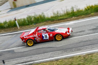 San Marino: 2010 09 01 Rally ücretsiz etkinlik Iconic Red Lancia Stratos Ralli Aracı Speed. Yüksek kalite fotoğraf