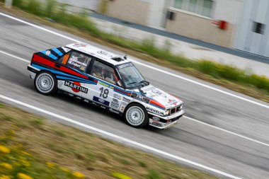 San Marino: 2010 09 01 Rally ücretsiz etkinliği Lancia Delta HF Integrale Martini Yarışları ralli sahnesinde. Yüksek kalite fotoğraf