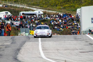 San Marino: 2010 09 01 Rally serbest etkinliği klasik Porsche 911 Grup 4 ralli arabası asfalt bir sahnede tarihi bir olay sırasında hız yapıyor. Yüksek kalite fotoğraf