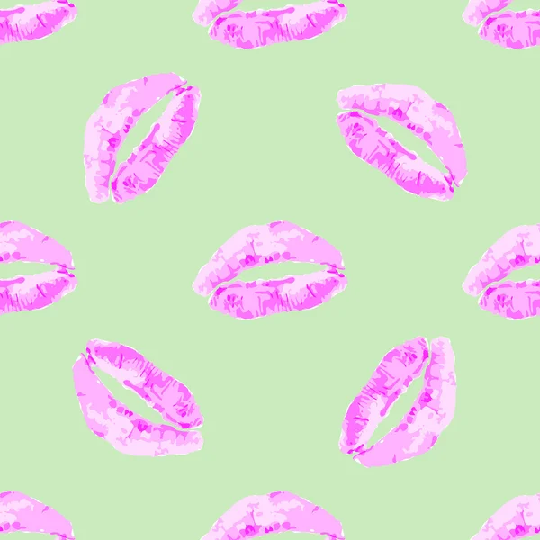 Pink kisses seamless pattern. — Stock Vector