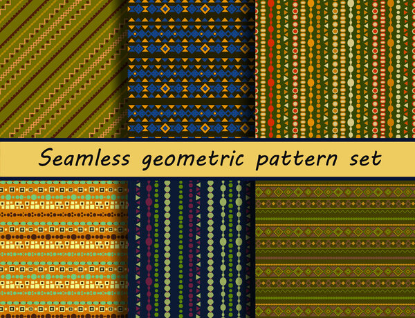 Set of six colorful ethnic patterns.