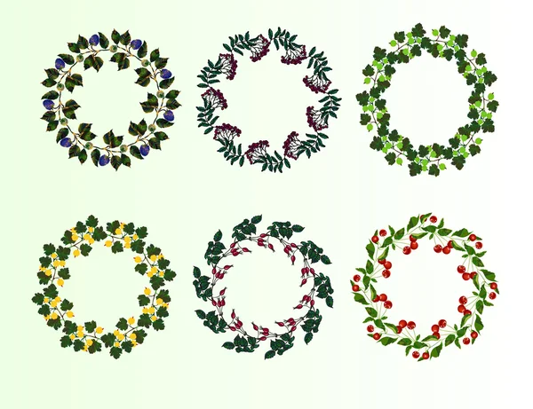 Set of berry frames - wreath. — Stock Vector