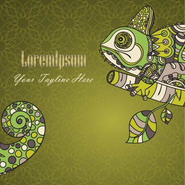 Elle çizilmiş bukalemun