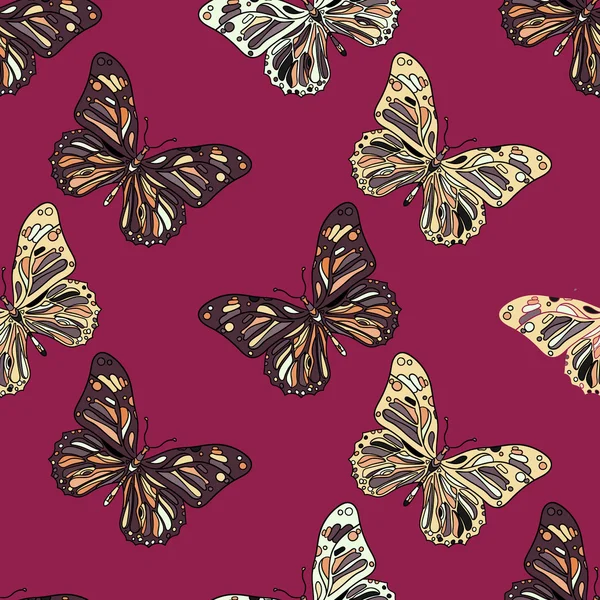 Vlinders in zentagle stijl — Stockvector