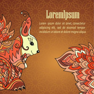 Boho stilize karikatür sincap.