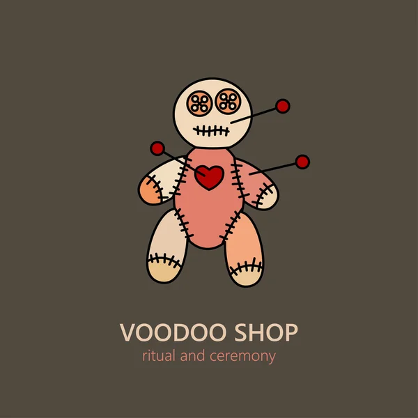 Векторний логотип ляльки вуду . — стоковий вектор