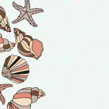 Vektör çerçeve çizim kabukları.