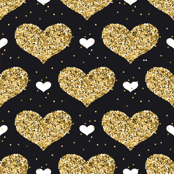 Golden glitter modern naadloos patroon. — Stockvector