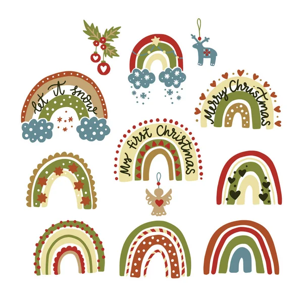 Natale arcobaleno vettoriale illustrazione. — Vettoriale Stock