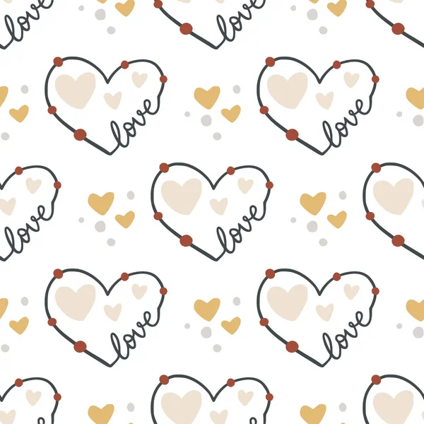 Seamless pattern with hearts. — Stock Vector