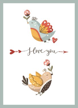 Sevgililer Günü vektör kartı.