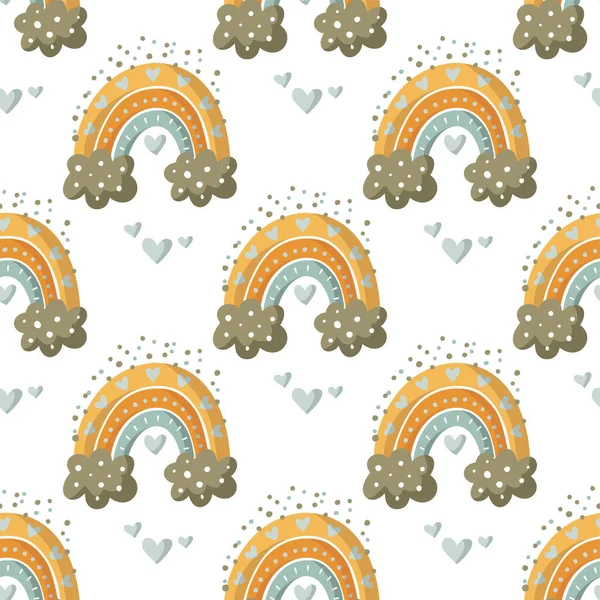 Ornate rainbow seamless pattern. — Stock Vector