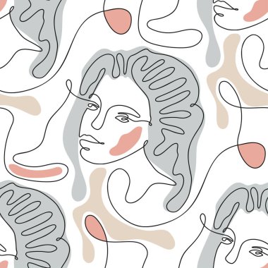 Tek çizgi kusursuz modern desen.