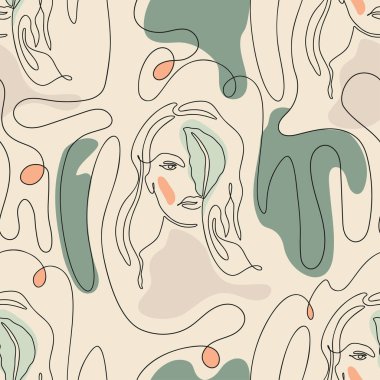 Tek çizgi kusursuz modern desen.