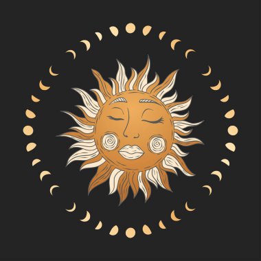Göksel güneş yıldızı vektörü.